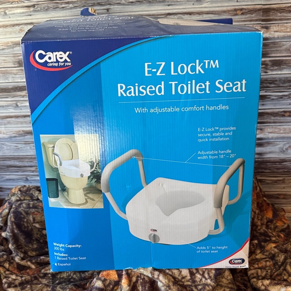 E-Z Lock Raised Toilet Seat with Handles - White